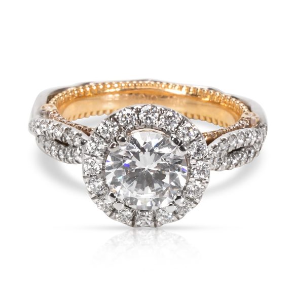 Verragio Parisian Diamond Engagement Semi-Mount Ring in 18K 2 Tone Gold 0.65 CTW - Picture 1 of 4